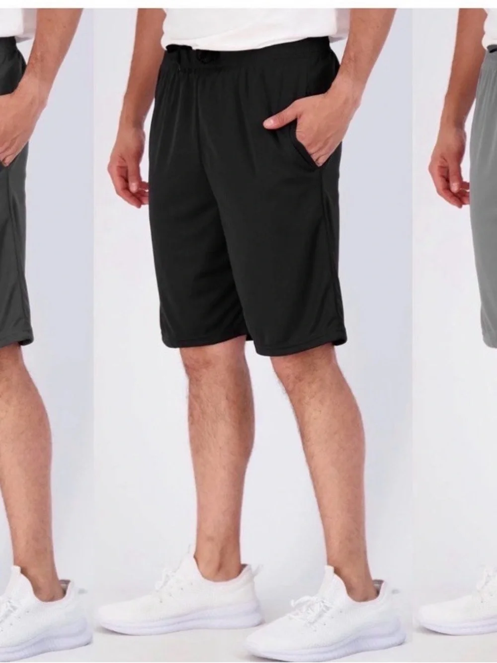 Men’s Athletic Gym Shorts Elastic Waist Moisture Wicking Pockets Size XXL NWT